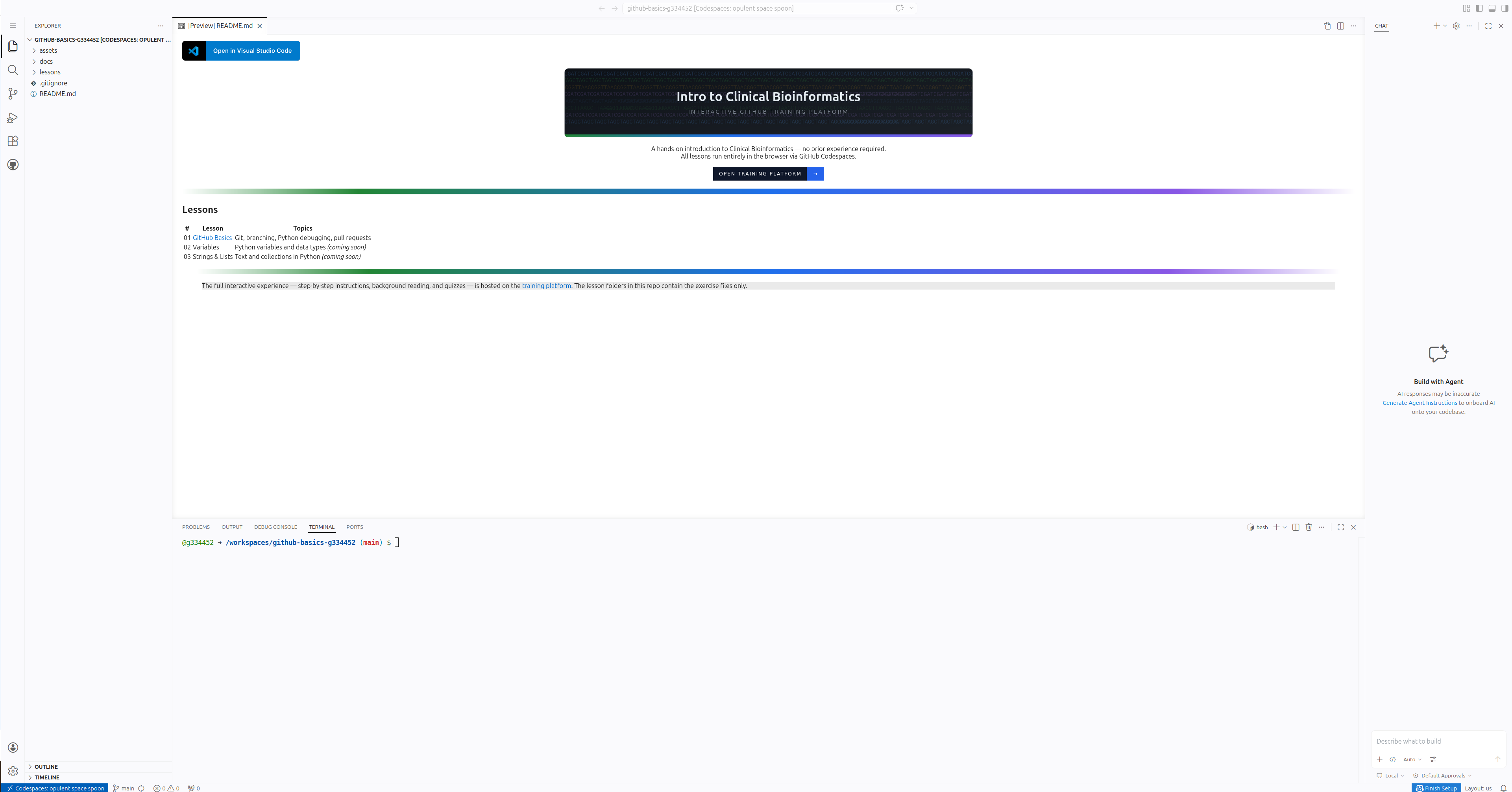 Lesson 1 — GitHub Basics · Intro to Clinical Bioinformatics